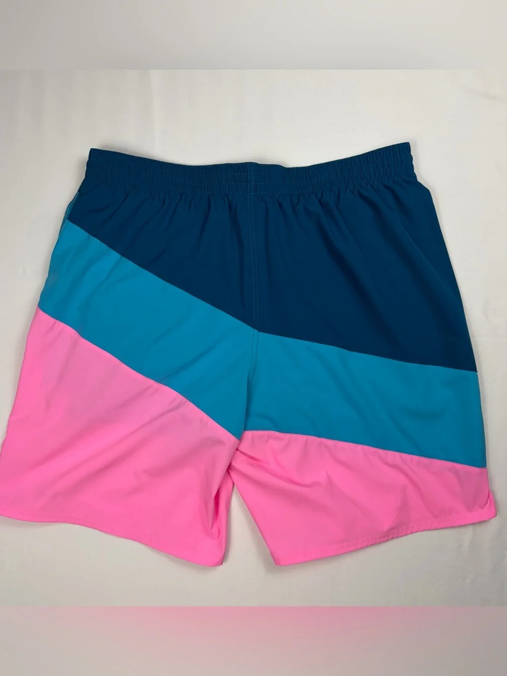 Nike Men's Swim Shorts XXL Pink/Blue Colorblock Drawstring NEW